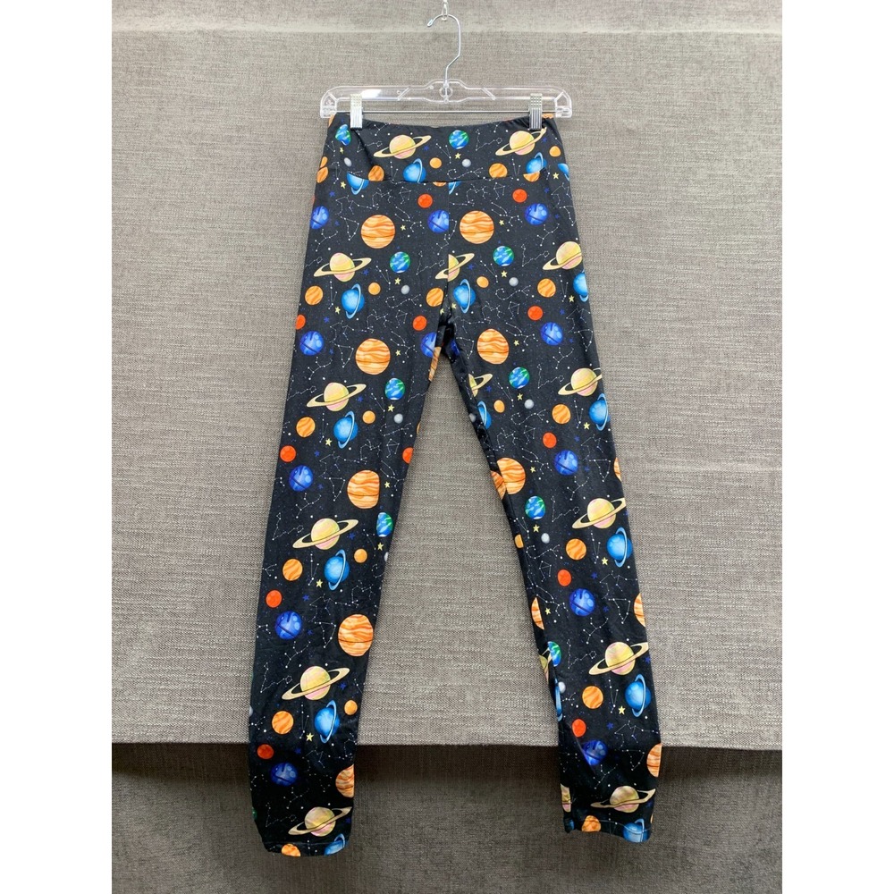 La Soul Leggings Womens Large Blue Space Print Stretch Seamless High Waisted